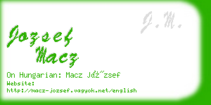 jozsef macz business card